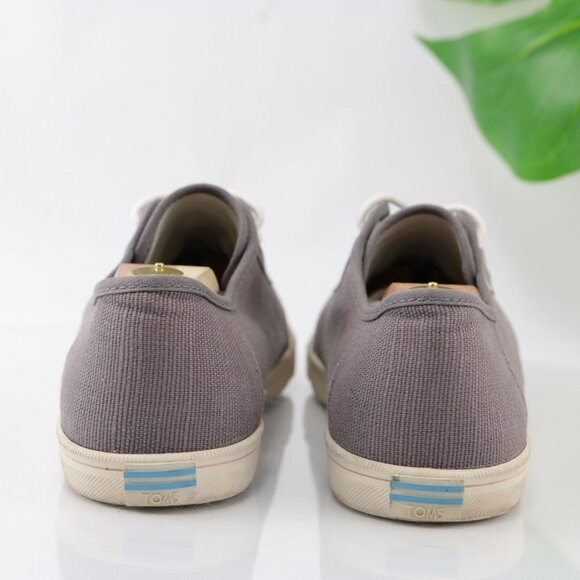 Toms Womens Camel Sneaker Size 10 Heritage Gray Canvas Low Top Comfy Lace-Up - Picture 6 of 12